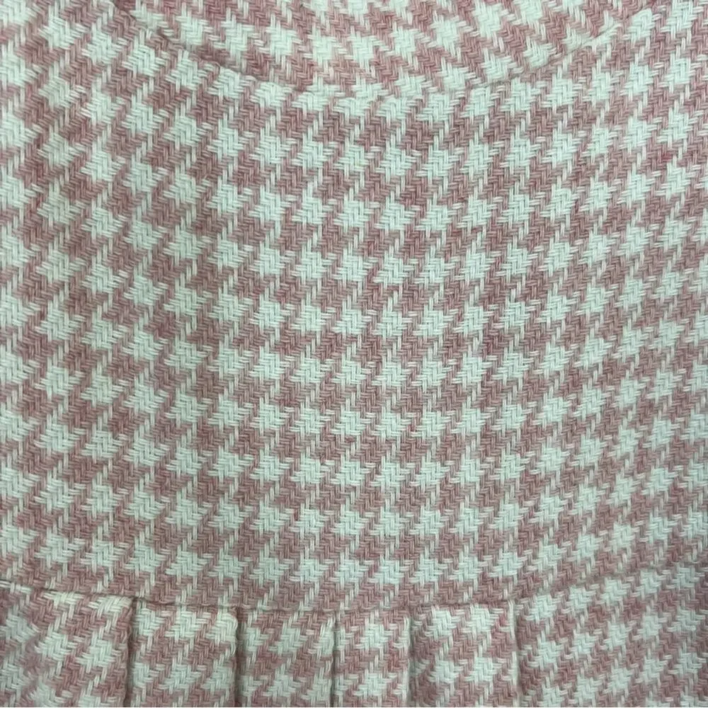 Florence Eiseman Wool Blend Houndstooth Pink White Tweed Dress Girl Size 16